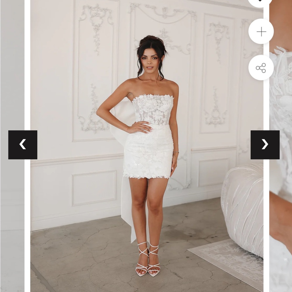UNTAMED PETALS BY AMANDA JUDGE Strapless White Dress